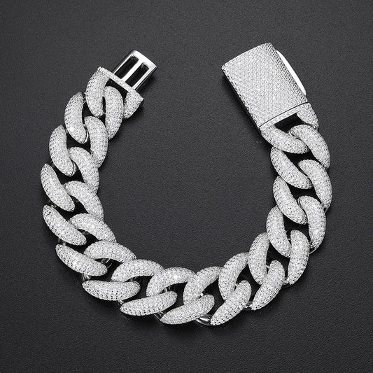 14mm Iced Out Cuban Link Bracelet for Men