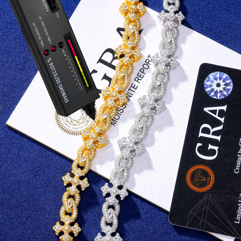 Iced Out Gothic Cross Link Bracelet for Men, image 5
