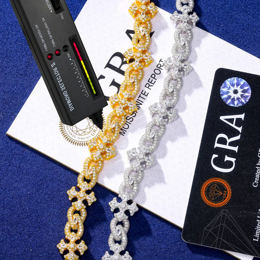 Iced Out Gothic Cross Link Bracelet for Men, image 5