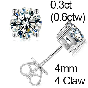 Round or Square Cut Moissanite Stud Earrings, image 16
