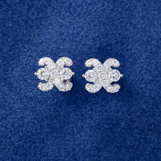 Moissanite Cluster Stud Earrings, image 6