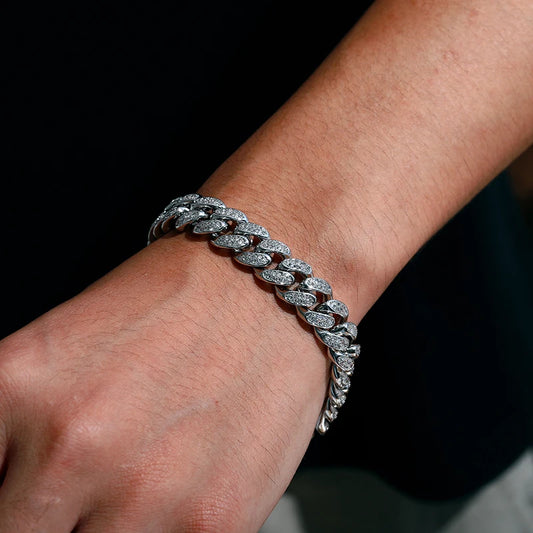 12mm Iced Out Cuban Link Bracelet for Men, image 6