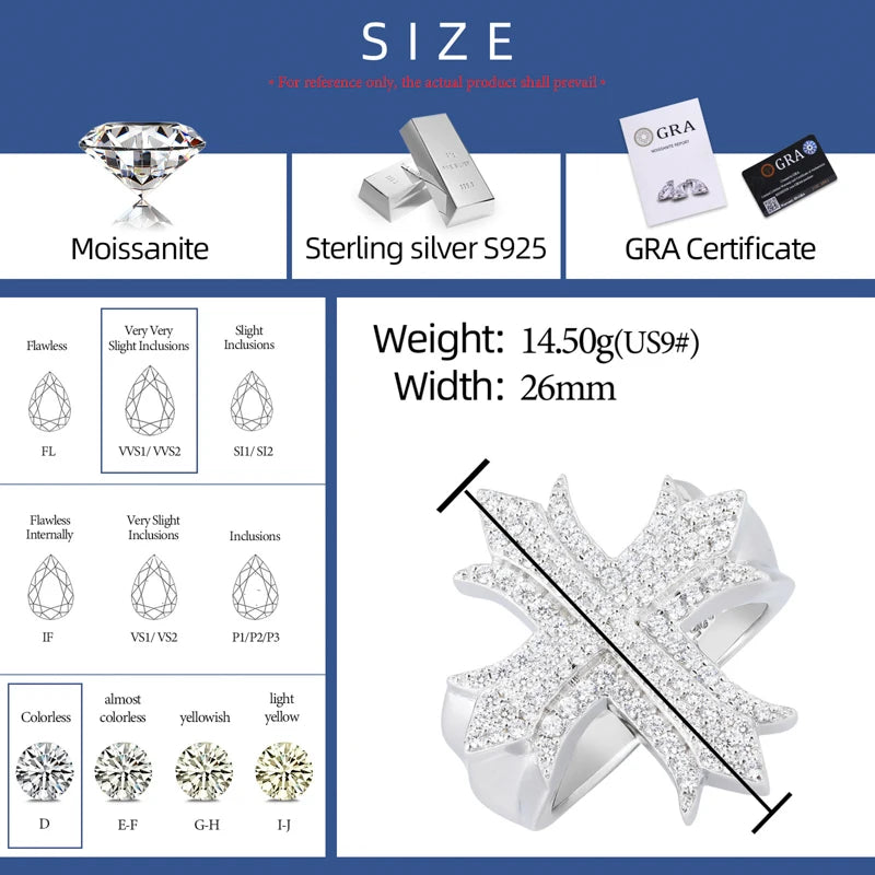Iced Out Cross Ring for Men, image 3
