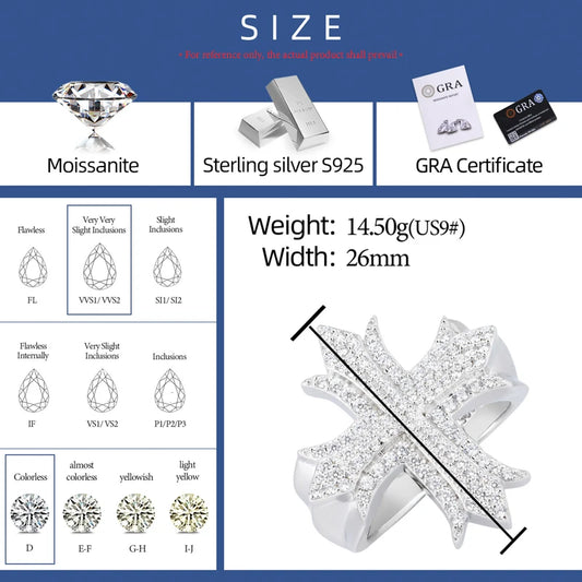 Iced Out Cross Ring for Men, image 3