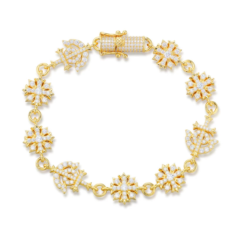Iced Out Starburst Link Bracelet for Men, image 8