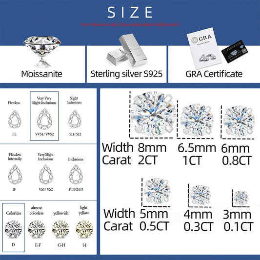Round Cut Moissanite Stud Earrings, image 3