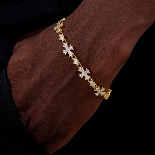 Iced Out Cross Link Bracelet for Men, image 6