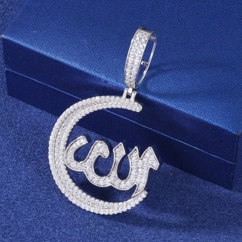 Iced Out Allah Pendant Necklace, image 4