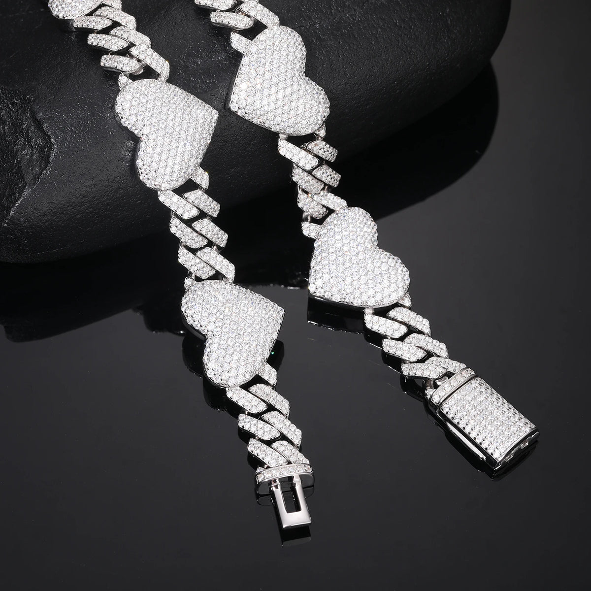 Iced Out Heart Link Chain for Men, image 6