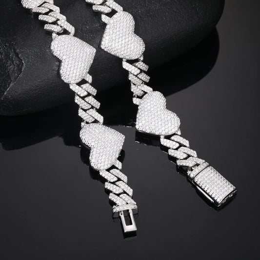 Iced Out Heart Link Chain for Men, image 6
