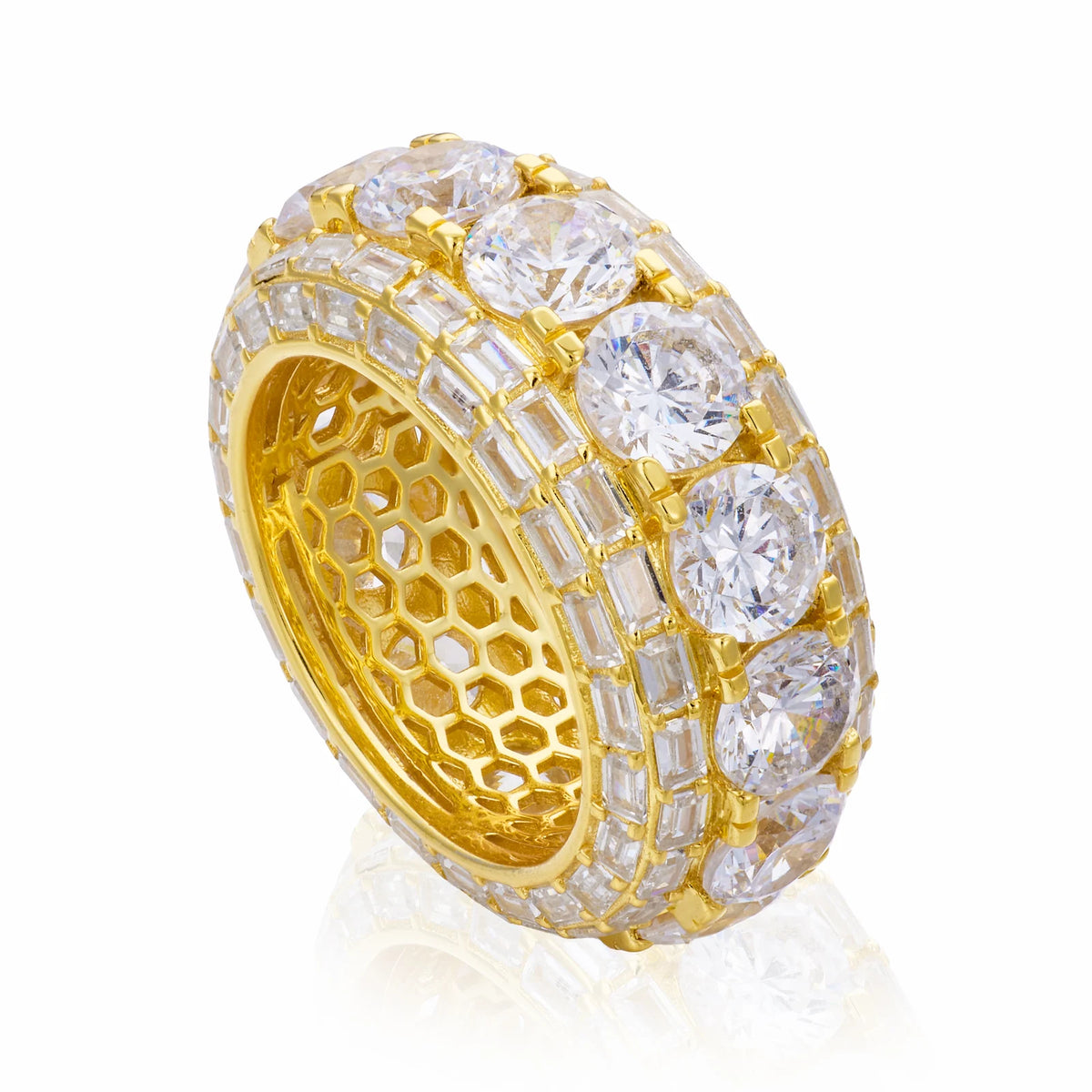 Iced Out Moissanite or Cubic Zirconia Wide Band Ring for Men, image 7