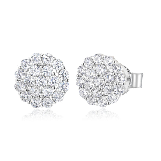 Iced Out Moissanite Cluster Stud Earrings for Men, image 2