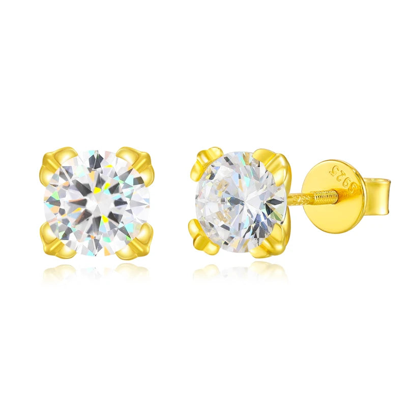 Iced Out Moissanite Iris Prong Stud Earrings for Men, image 9