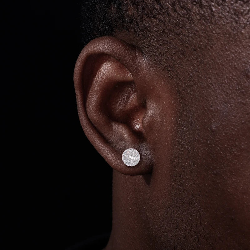 Iced Out Cross Stud Earrings for Men, image 7