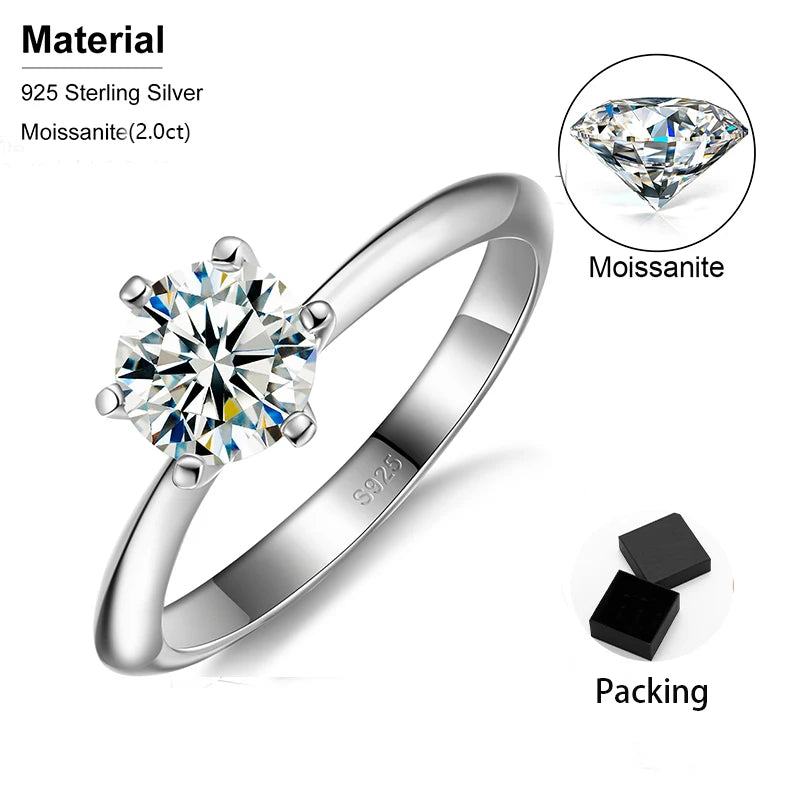 Round Cut Moissanite Solitaire Ring, image 7