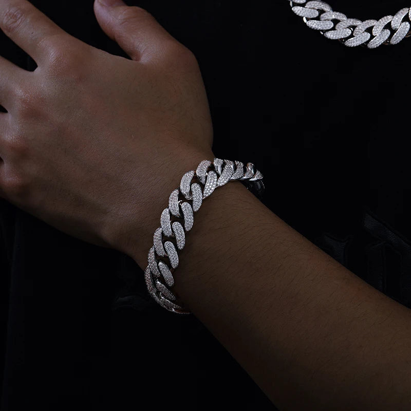 Iced Out Miami Cuban Link Necklace or Bracelet for Men