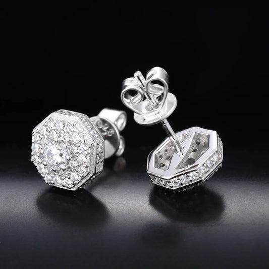 Moissanite Stud Earrings for Men, image 3