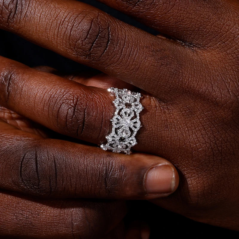 Iced Out Vajra Cross Ring for Men, image 7