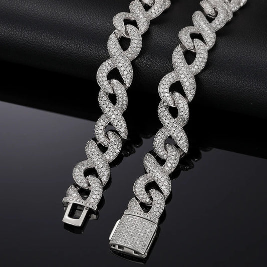 Iced Out Infinity Link Necklace or Bracelet for Men, image 3