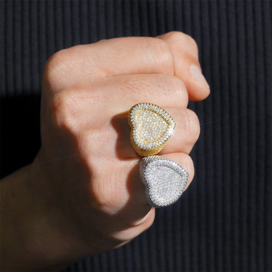 Pave Heart Ring for Men, image 4