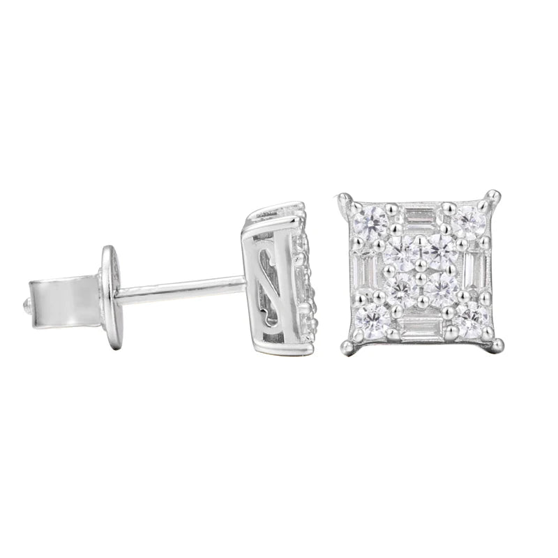 Baguette Square Stud Earrings, image 2