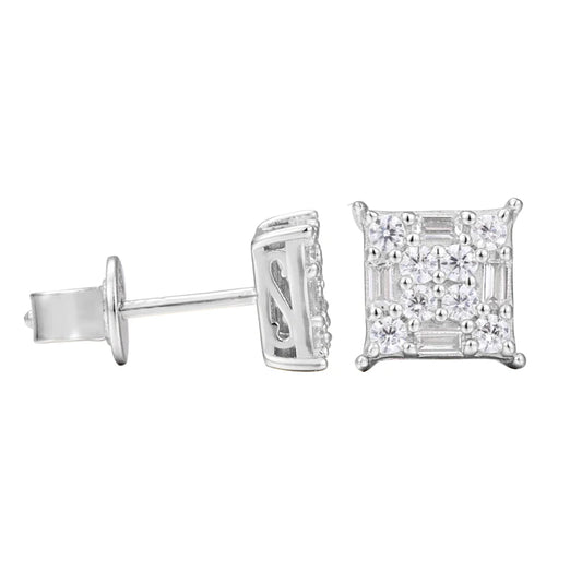 Baguette Square Stud Earrings, image 2