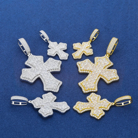 Iced Out Cross Pendant Necklace for Men, image 4