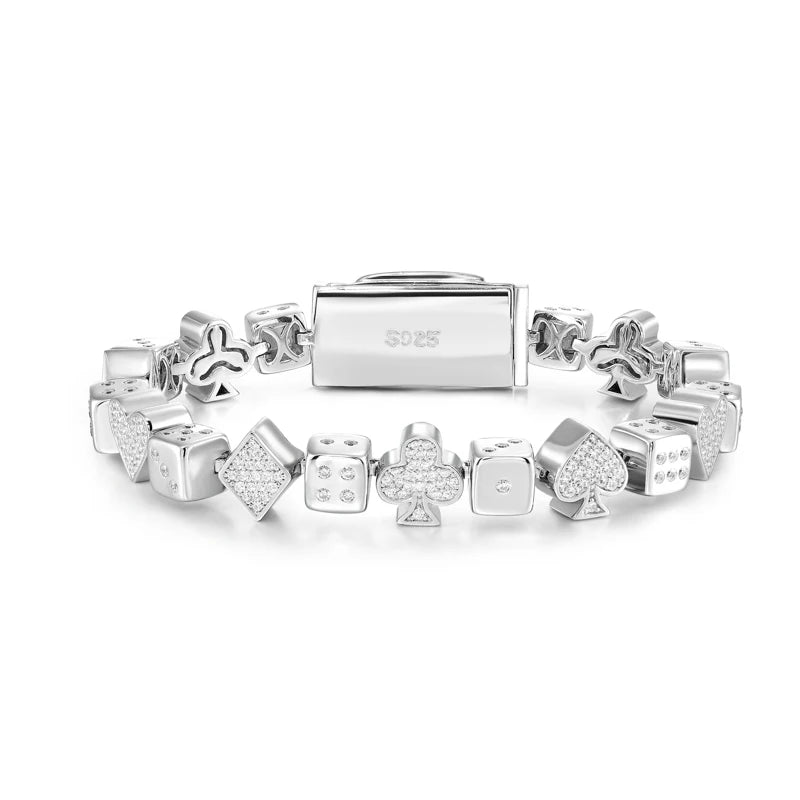 Iced Out Poker Dice Link Bracelet for Men, image 2