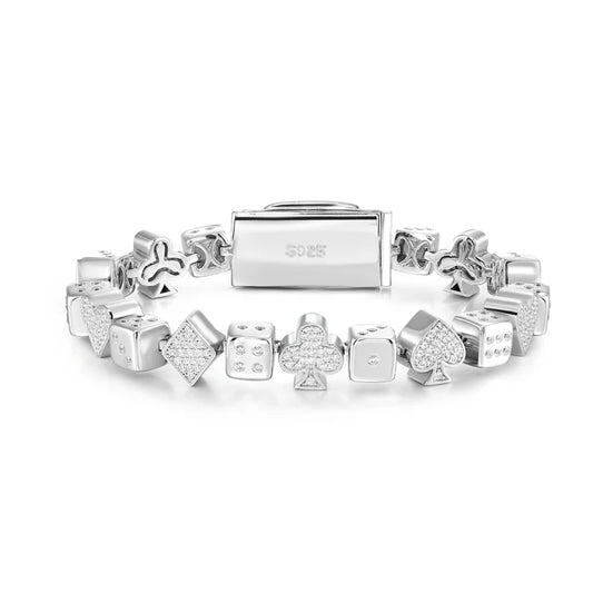 Iced Out Poker Dice Link Bracelet for Men, image 2