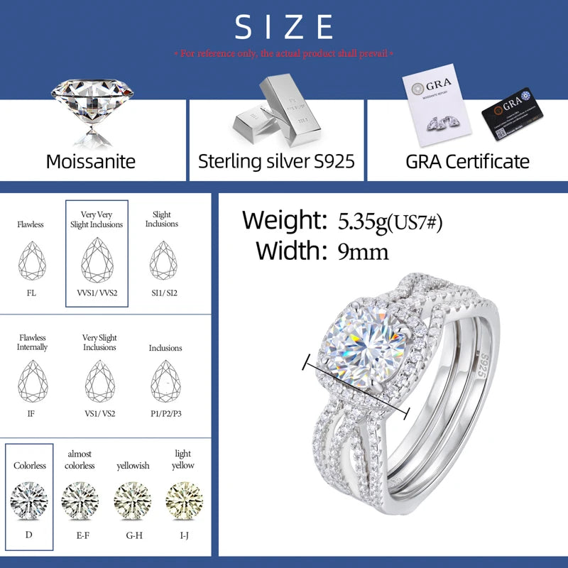 Moissanite Ring Set, image 3