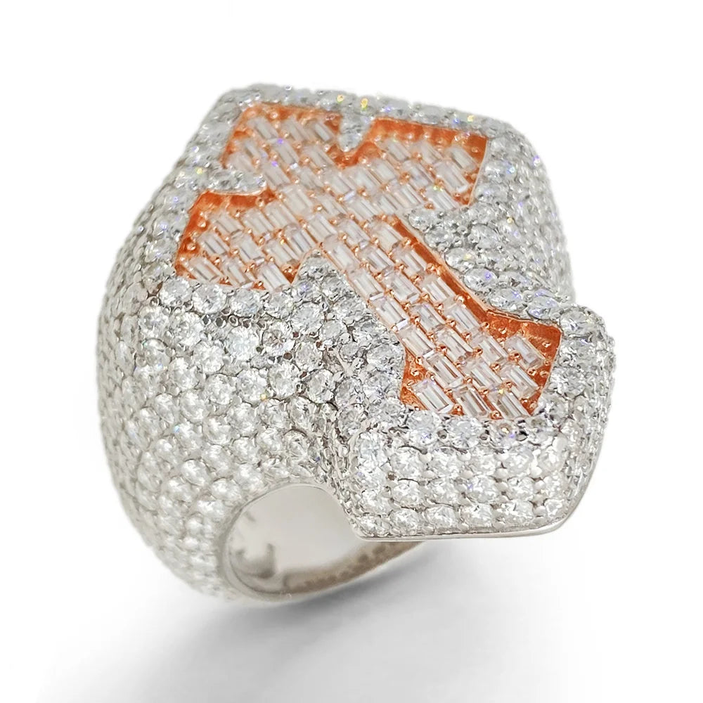 Iced Out Cross Signet Ring for Men