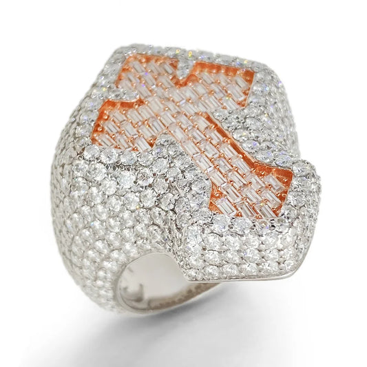 Iced Out Cross Signet Ring for Men