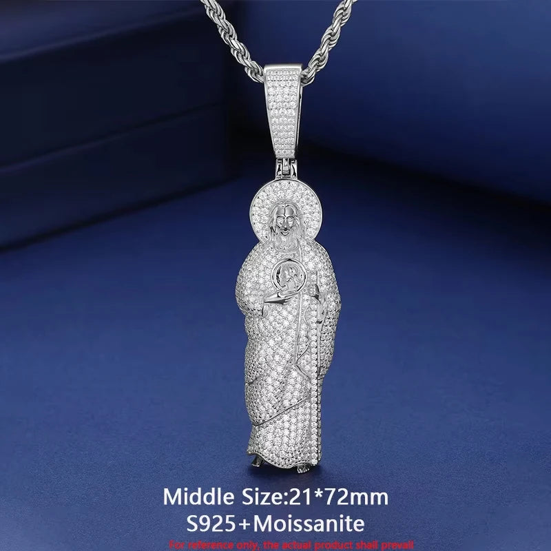 Two Tone Saint Jude Pendant Necklace for Men, image 7