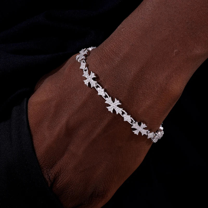 Iced Out Cross Link Bracelet for Men, image 7