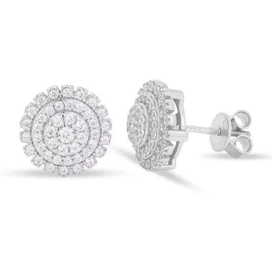 Moissanite Sunflower Cluster Stud Earrings, image 2