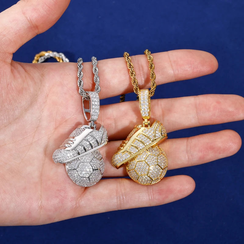 Iced Out Sneaker Pendant Necklace for Men, image 4