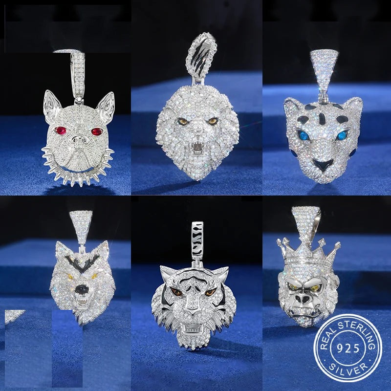 Iced Out Animal Head Pendant for Men, image 2