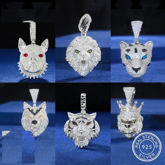Iced Out Animal Head Pendant for Men, image 2