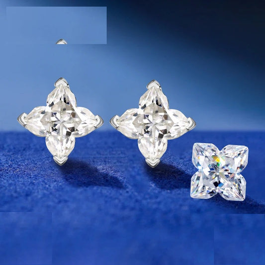 1ct Lily Cut Moissanite Stud Earrings, image 3