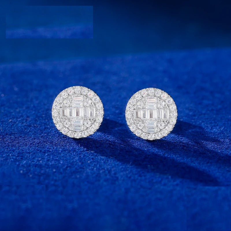 Iced Out Cross Stud Earrings for Men, image 3
