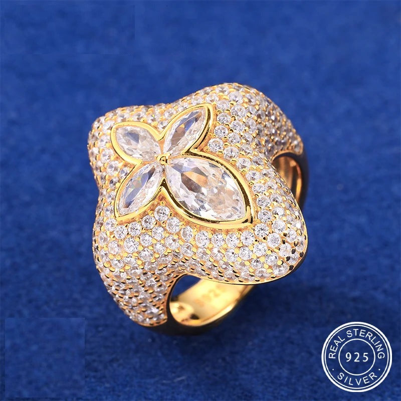 Iced Out Cross Ring for Men, image 2