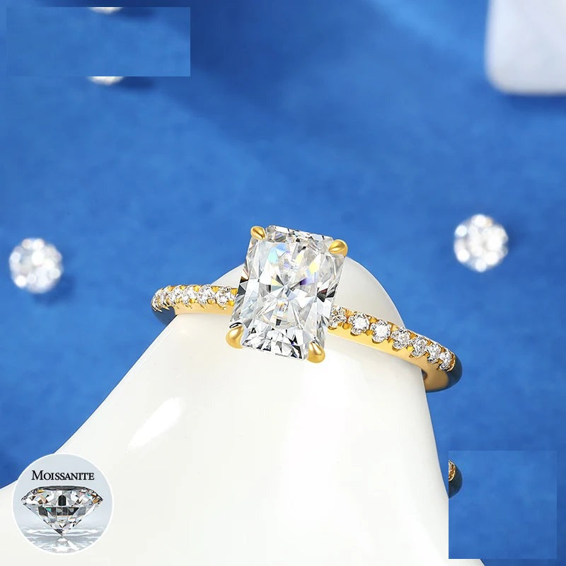Radiant Cut Moissanite Halo Ring, image 2