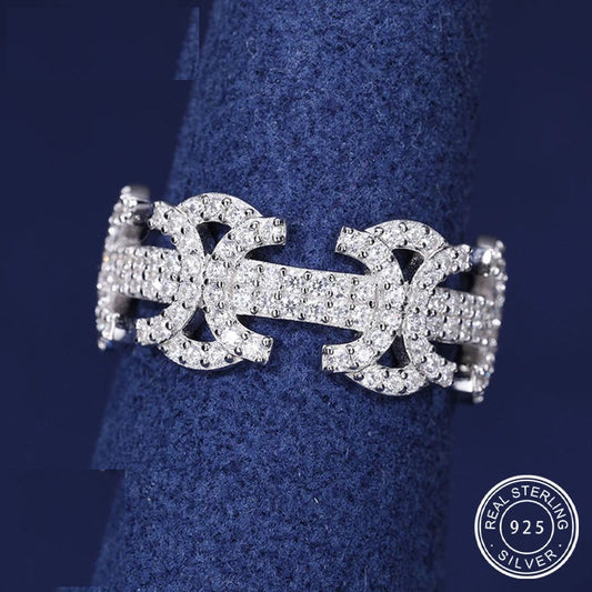 Iced Out Byzantine Pattern Band Ring, image 2