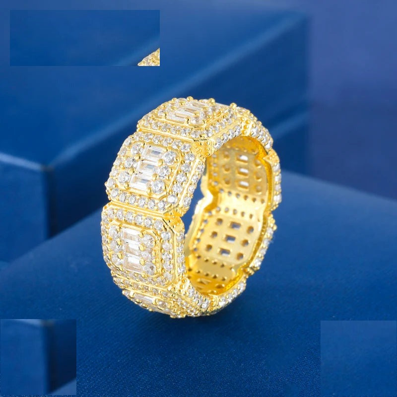 Iced Out Moissanite Wide Band Ring, image 3