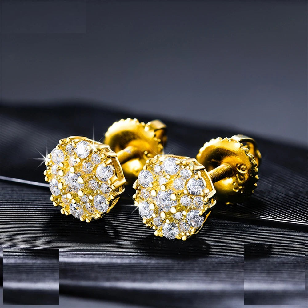 Moissanite Cluster Stud Earrings, image 3