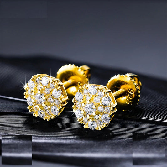 Moissanite Cluster Stud Earrings, image 3