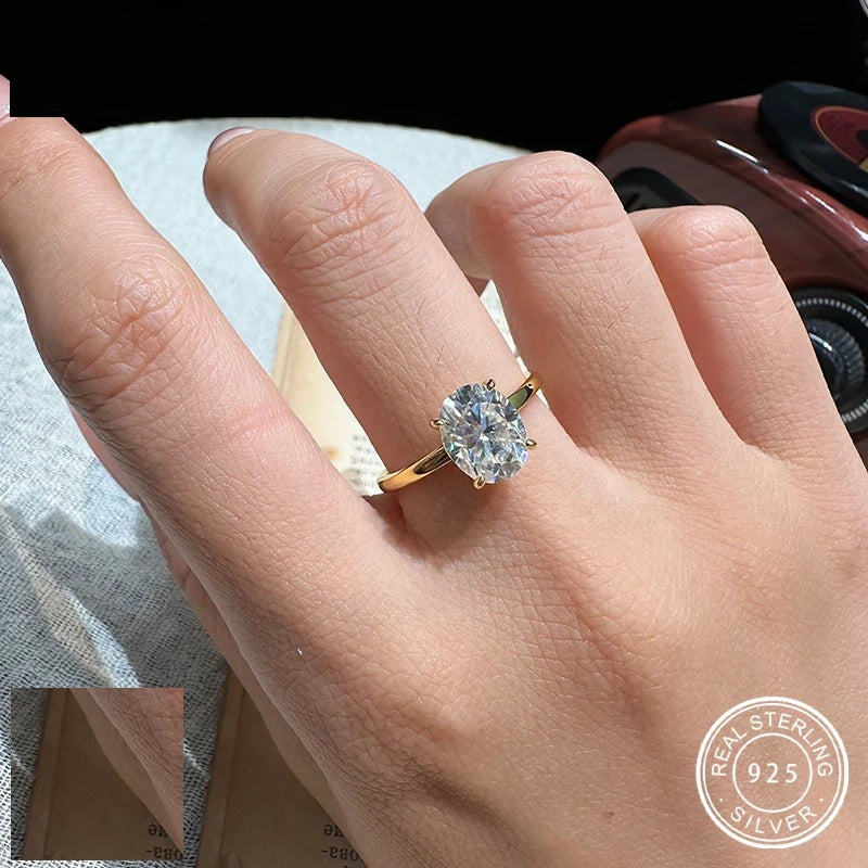 Oval Cut Moissanite Solitaire Ring, image 2
