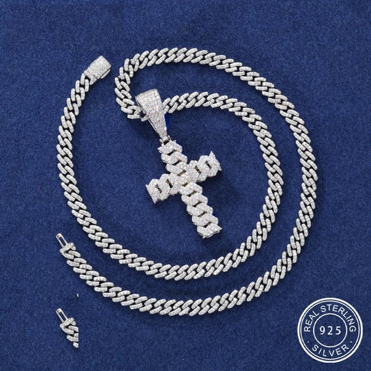 Iced Out Cross Pendant for Men, image 2