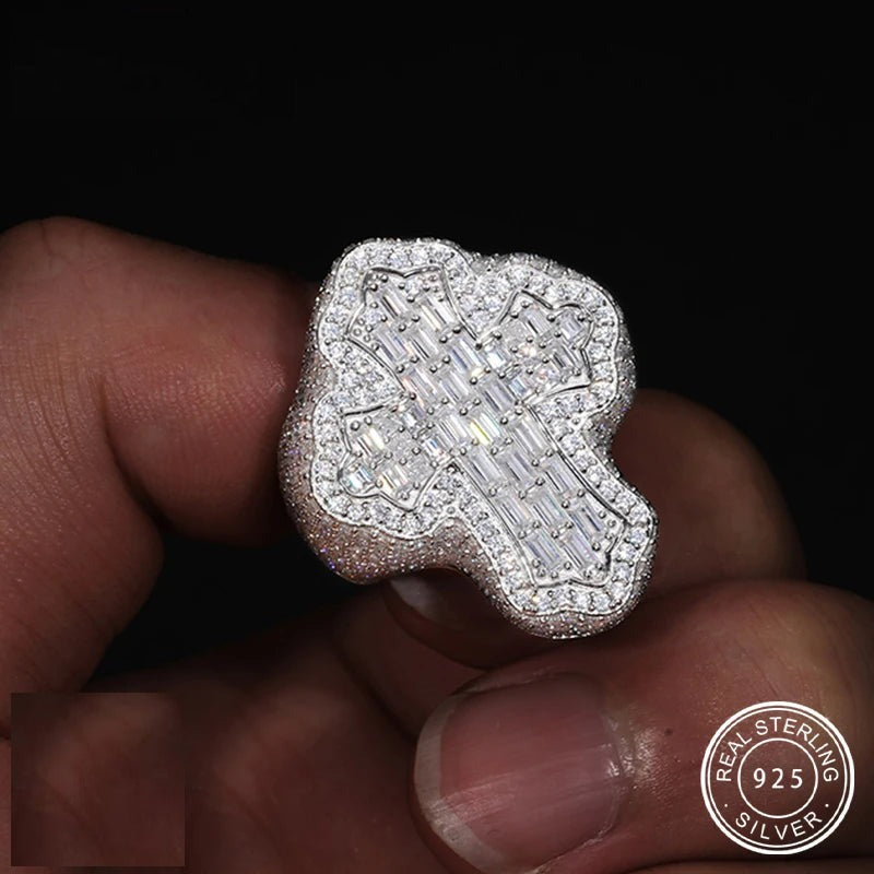 Iced Out Four Leaf Clover Ring for Men, image 2