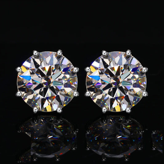 Round Cut Moissanite Stud Earrings, image 3
